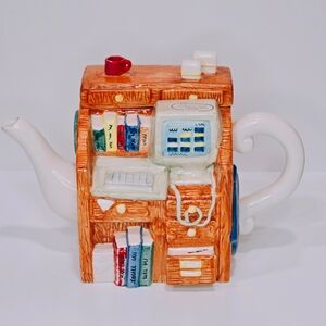 Vintage 1990s Lotus Hand Painted Novelty Teapot Office Desk Teacher Gift